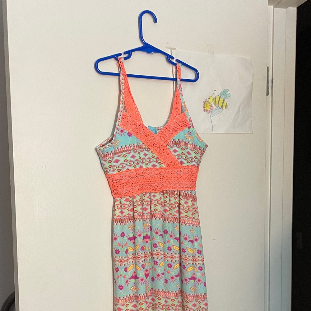 Colorful Kids Dress with Crochet Details